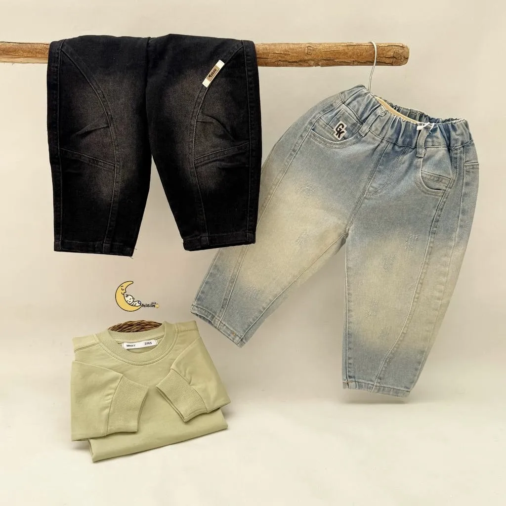 شلوار جین مام استایل بچگانه وارداتی 1 تا 5 سال