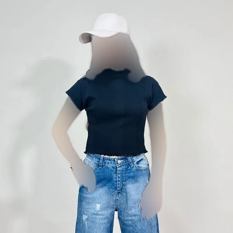 کراپ تاپ زنانه کبریتی رگه دوزی کد 1439