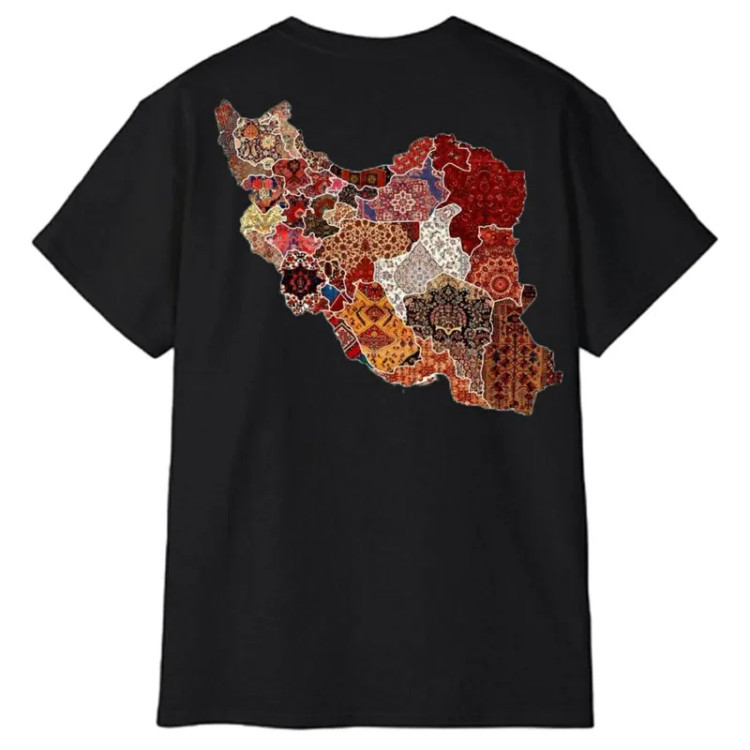 تی شرت آستین کوتاه مردانه پاد آفرین مدل نقشه ایران