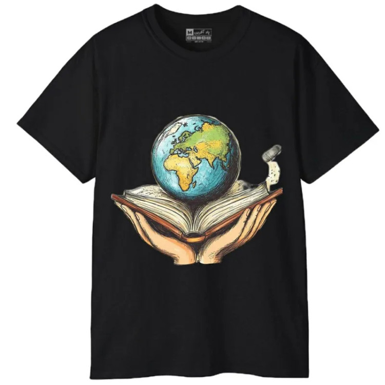 تیشرت آستین کوتاه مردانه مدل کتاب سیاره