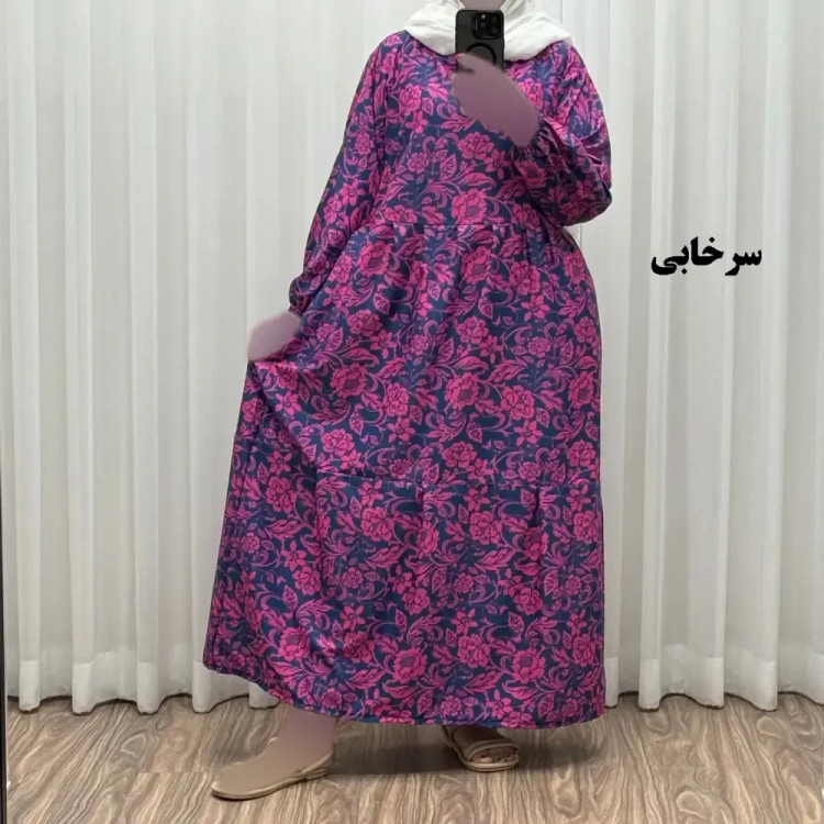 پیراهن فلور بوگاتی فری سایز تا 48 بنددار چهارفصل شیک و راحت بدون آبرفت و رنگ رفت