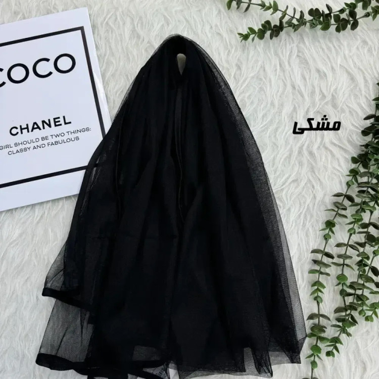 شال توری ساده قواره بزرگ ابعاد 75 در 190 سانتیمتر جنس تور گیپور