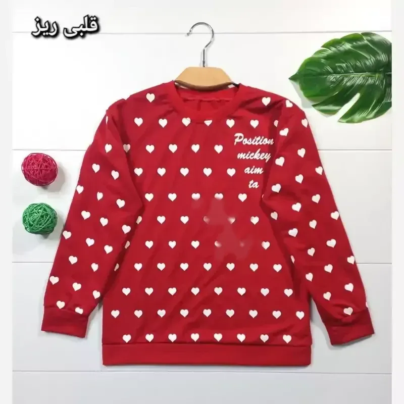 بلوز قرمز زنانه یقه گرد پنبه پلی استر سایز 38 تا 44