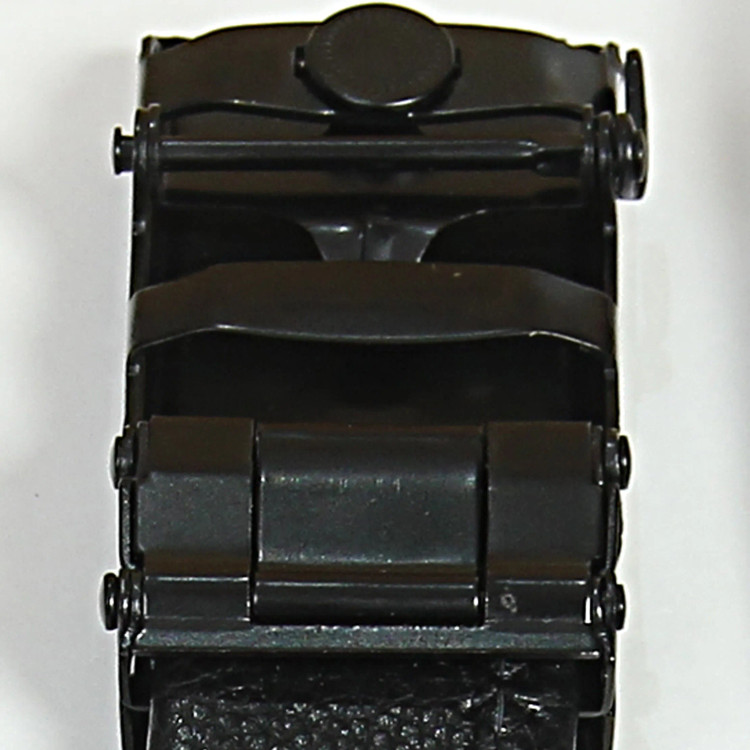کمربند مردانه ریلی چرم مصنوعی مشکی با سگک فلزی سایز 130