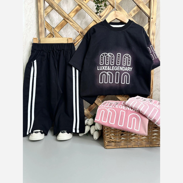 ست تیشرت و شلوارک دخترانه طرح پروانه | پارچه پنبه | قواره لش