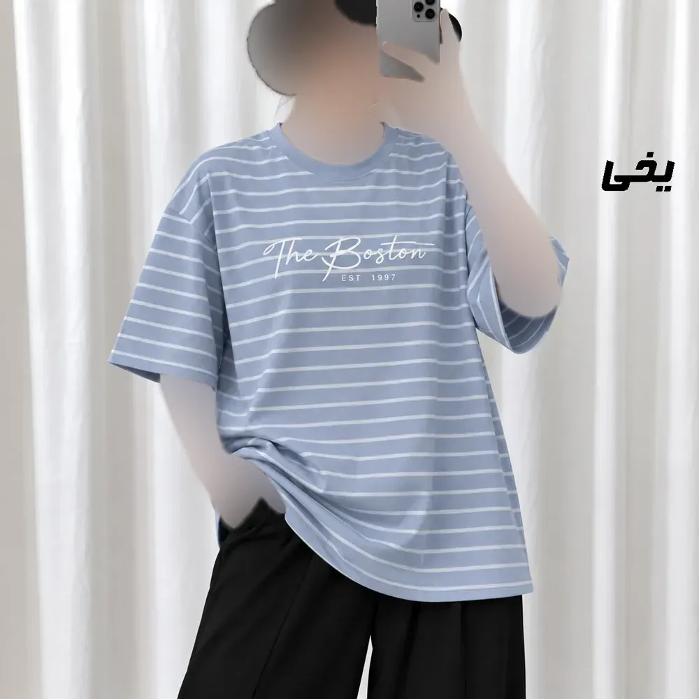 تیشرت باکسی رینگی نخ پنبه زنانه و دخترانه فری سایز مناسب تا سایز 50