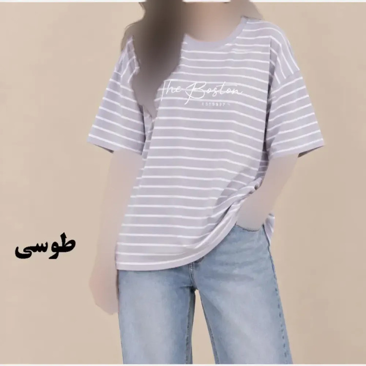 تیشرت باکسی رینگی نخ پنبه زنانه و دخترانه فری سایز مناسب تا سایز 50