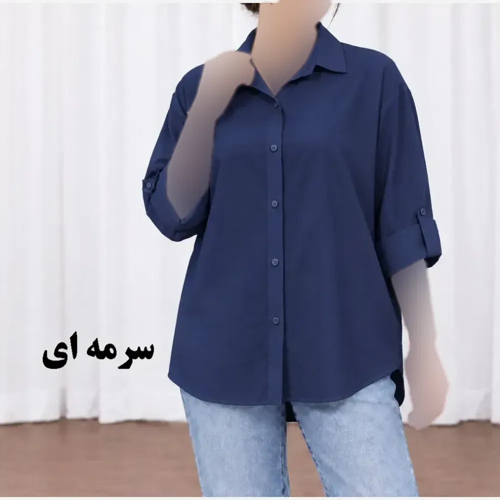 شومیز زنانه سیلک مودال آستین دکمه فری سایز چهارفصل