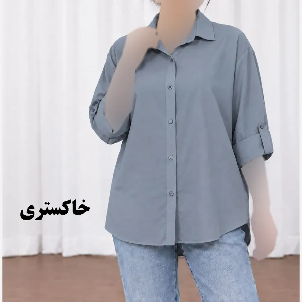 شومیز زنانه سیلک مودال آستین دکمه فری سایز چهارفصل