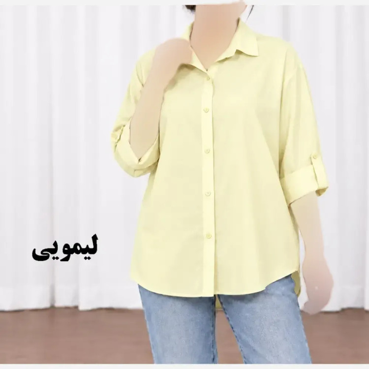 شومیز زنانه سیلک مودال آستین دکمه فری سایز چهارفصل