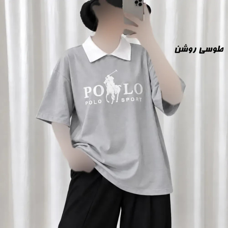تیشرت باکسی پولوشرت زنانه نخ پنبه فری سایز