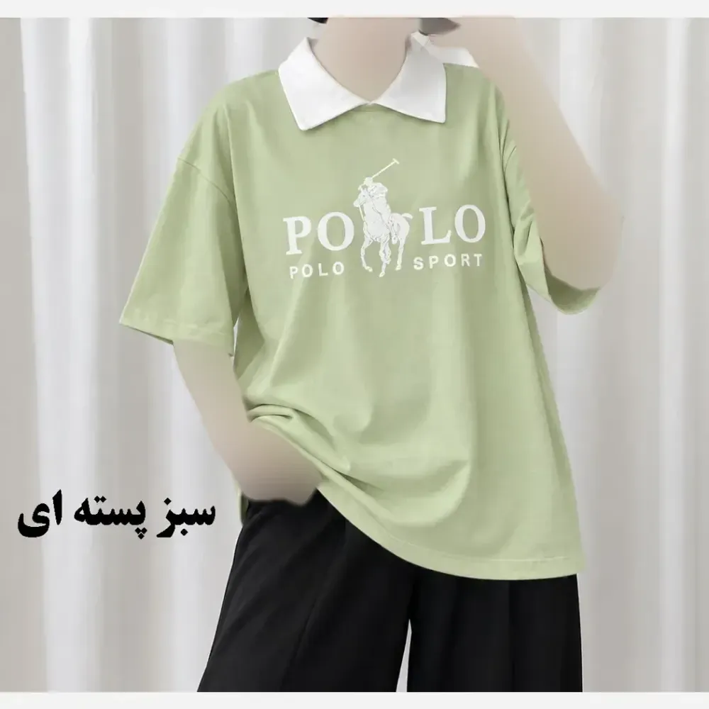 تیشرت باکسی پولوشرت زنانه نخ پنبه فری سایز