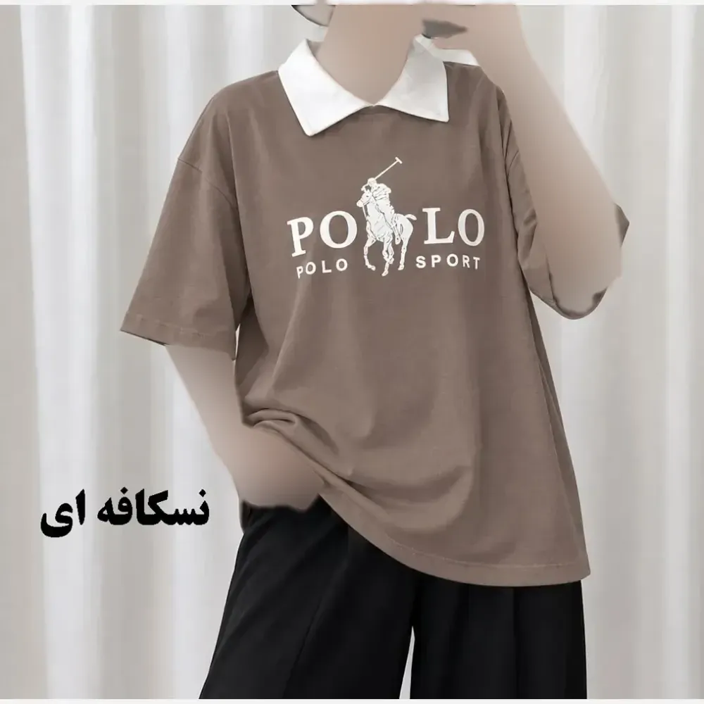 تیشرت باکسی پولوشرت زنانه نخ پنبه فری سایز