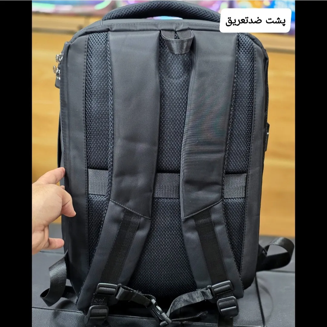 کوله پشتی لپتاپی قفل دار پورت دار ضدتعریق مناسب روزمره اداری دانشجویی دبیرستانی